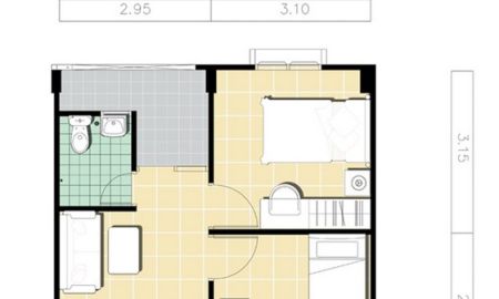 คอนโด - ขายดาวน์คอนโดการเคหะ เชียงใหม่ ไนท์ซาฟารี ห้องขนาด 33 ตารางเมตร 2 ห้องนอน 1 ห้องน้ำ 1 ห้องเอนกประสงค์