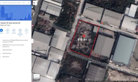 ขายที่ดิน - ขายที่ดินถมแล้ว 616 ตร.วา เหมาะสร้างโรงงาน ที่ไทยประกันโครงการ2 ซอย 27,ตำบลบางเสาธง
