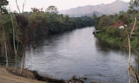 ขายที่ดิน - ขายที่ดินวิวสวยมองเห็นแม่น้ำสองมุม เหมาะสำหรับทำรีสอร์ทหรือบ้านพัก ตากอากาศ อำเภอไทรโยค กาญจนบุรี
