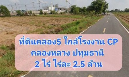 ขายที่ดิน - ที่ดินคลอง5 คลองหลวง ปทุมธานี 2 ไร่ ไร่ล่ะ 2.5 ล้านบาท ใกล้โรงงานCP ใกล้มอเตอร์เวย์