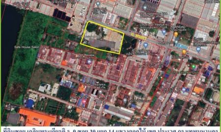 ขายที่ดิน - ขาย/เช่าระยะยาว ที่ดินติดถนนเฉลิมพระเกียรติ ร.๙ ซอย 30 ระเวศ กทม. เข้าซอย 1.5 กม. ถนนกว้าง 8 เมตร ผังสีเหลือง เนื้อที่ 3-3-87 ไร่