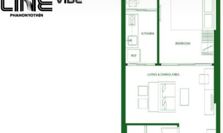 ขายคอนโด - ขายดาวน์ โครงการ The Line Vibe 1 ห้องนอน 1 ห้องน้ำ 36.7ตรม. (1BM) ทิศ ใต้ ชั้น8