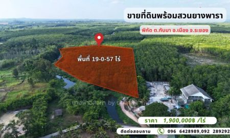 ขายที่ดิน - ขายที่ดินพร้อมสวนยาง ทับมา อ.เมือง จ.ระยอง 19-0-57 ไร่