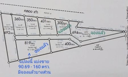 ขายที่ดิน - ขายที่ดินถูก 350-692 วา 14,750./วา. ขายยกโฉนด ด้านหน้าติดถนนคอนกรีต ด้านหลังติดคลอง9 น้ำไฟพร้อม เหมาะสร้าง โกดัง,ห้องเช่า,บ้านอาศัย ถ.เลียบค.บางปลา