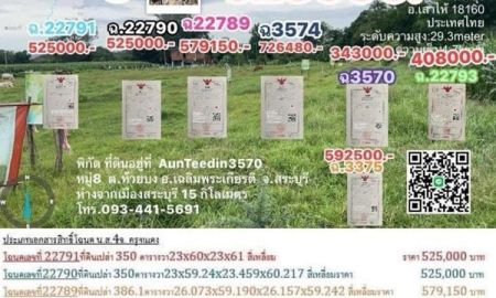 ขายที่ดิน - ขายที่ดิน 350ตรว ต.ห้วยบง อ.เฉลิมพระเกียรติ จ.สระบุรี ถนนสาธารณะทุกแปลง