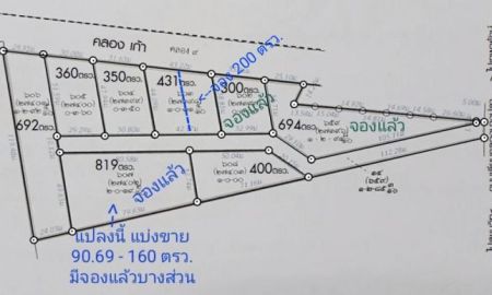 ขายที่ดิน - ขายที่ดินถูก 350-692 วา 14,750./วา. ขายยกโฉนด ด้านหน้าติดถนนคอนกรีต ด้านหลังติดคลอง9 น้ำไฟพร้อม เหมาะสร้าง โกดัง,ห้องเช่า,บ้านอาศัย ถ.เลียบค.บางปลา