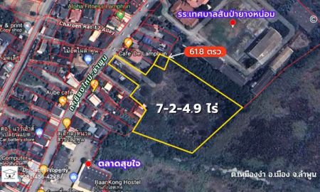 ขายที่ดิน - ขายที่ดิน ตัวเมืองลำพูน 7-2-66.7 ไร่ ติด ถ.เชียงใหม่-ลำพูน ทำเลดีมาก