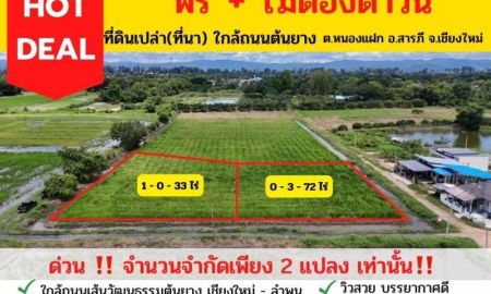 ขายที่ดิน - ที่ดินแปลงมุมวิวทุ่งนา+ภูเขา สารภี เชียงใหม่