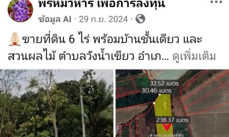 ขายที่ดิน - ขายที่ดิน 6 ไร่ ตำบลวังน้ำเขียว อำเภอกำแพงแสน นครปฐม