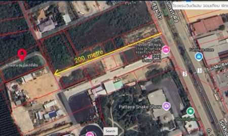 ขายที่ดิน - ขายที่ดิน ติดโรงแรม WYNDHAM จอมเทียน พัทยา บางละมุง 611.8 ตรว. ใกล้ปากทางเข้าถนนจอมเทียนสาย 2 เยื้องตลาดน้ำ 4 ภาค ราคา ไร่ละ 24,000,000