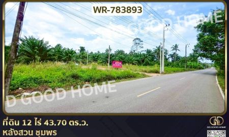 ขายที่ดิน - ที่ดิน 12 ไร่ 43.70 ตร.ว. หลังสวน ชุมพร ใกล้ โลตัสหลังสวน