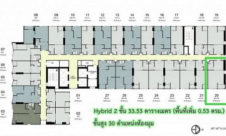 ขายคอนโด - คอนโด ไอดีโอ รามคําแหง ลําสาลี สเตชั่น ห้องมุม Hybrid 2-storey 33.53 ตารางเมตร ชั้น30 Rare item room