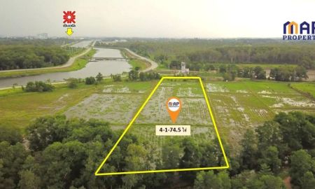 ขายที่ดิน - ขายที่ดินริมคลองภักดีรำไพ 4 ไร่ 1 งาน 74.5 ตรว.