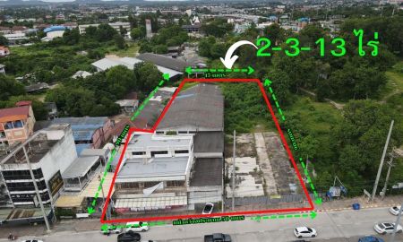 ขายที่ดิน - ขายที่ดินพร้อมสิ่งปลูกสร้าง อาคาร/โกดัง พื้นที่รวม 2-3-13 ไร่ ติดถนนสุขุมวิท พัทยาเหนือ