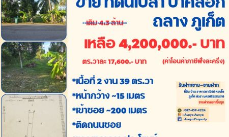 ขายที่ดิน - ขายด่วน ติดถนนซอยหลัก#ที่ดินเปล่าป่าคลอก #ที่ดินป่าคลอก #ที่ดินภูเก็ต
