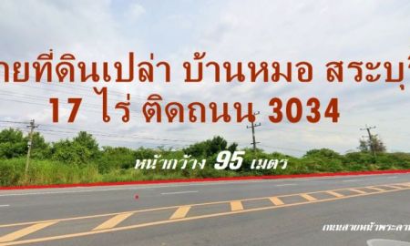 ขายที่ดิน - ขายที่ดินแปลงสวย 17 ไร่ ติดถนนหลัก3034 บ้านหมอ สระบุรี