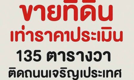 ขายที่ดิน - ขายที่ดินราคาประเมินราชการ! กลางเมืองเชียงใหม่ ติดถนนใหญ่ ผังเมืองสีแดง