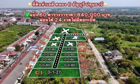 ขายที่ดิน - ขายที่ดิน คลอง 6 ธัญบุรี ปทุมธานี เนื้อที่ 60 ตร.ว. มีหลายแปลง