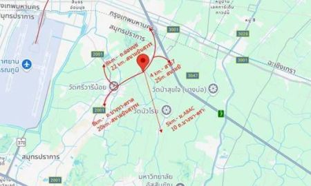 ขายที่ดิน - ขายที่ดินเปล่าแปลงใหญ่ ทำเลทอง บางเสาธง จ.สมุทรปราการ ขนาด 26 ไร่ 1 งาน 90.3 ตร.ว.