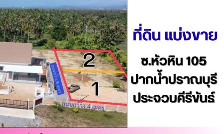 ขายที่ดิน - ที่ดินถมแล้ว แบ่งขาย ซอยหัวหิน 105 เขาเต่า- ปากน้ำปราณบุรี จังหวัดประจวบคีรีขันธ์.