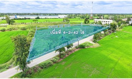 ขายที่ดิน - ขายที่ดินไทรน้อย 4-2-42 ไร่ ผังเมืองสีเขียว เหมาะพัฒนาโครงการที่อยู่อาศัย โกดัง ราคาต่ำกว่าตลาด