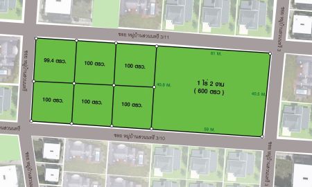 ขายที่ดิน - ขายที่ดินวิวสวยๆแปลงหัวมุม ถนนรอบ 4 ด้านโซนตรงกลาง ในหมู่บ้านสวนนนทรีย์แยกรวมโชค แบ่งแยกโฉนดเรียบร้อบแล้วพร้อมสร้างบ้าน