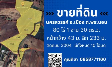 ขายที่ดิน - ขายที่ดิน 80 ไร่ 1 งาน 30 ตารางวา ตำบล พระนอน อำเภอ เมืองนครสวรรค์ จังหวัดนครสวรรค์