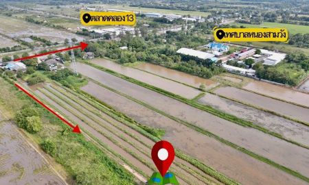 ขายที่ดิน - ที่ดินแแปลงเล็กปทุมธานีบ้านสวนมีเพื่อนบ้าน ใกล้ตลาดธนกิตหนองเสือ400 เมตร