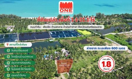 ขายที่ดิน - ที่ดินเปล่า 1-1-31.1 ไร่ ห่างจากทะเลเพียง 600 เมตร ต.กลาย อ.ท่าศาลา