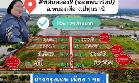 ขายที่ดิน - ที่ดินคลอง9 (ซ.พนารัตน์) รังสิต ปทุมธานี ไร่ละ 1.29 ล้านบาท (เข้าจากถนนรังสิต นครนายก 2.8 กม.)
