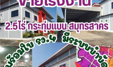 ขายโรงงาน / โกดัง - ขายโรงงาน 2.5 ไร่ ทำเลอุตสาหกรรม กระทุ่มแบน สมุทรสาคร ผังม่วง พร้อมใบ รง.4 มีระบบบำบัด โรงงานจิวเวอรี่ ราคาถูก