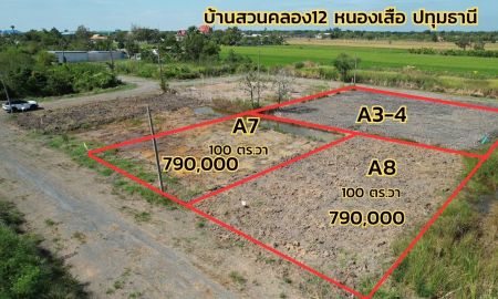ขายที่ดิน - ขายที่ดินบ้านสวนคลอง12 หนองเสือ ปทุมธานี ถมแล้ว ใกล้สถานที่ราชการ คาเฟ่