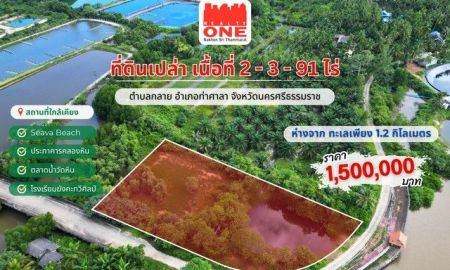 ขายที่ดิน - ที่ดินเปล่า ใกล้ทะเลท่าศาลา ราคาเบา ๆ เพียง 1.5 ล้าน เนื้อที่ 2-3-91 ไร่