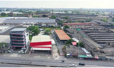 ขายที่ดิน - ขายที่ดินปู่เจ้าสมิงพราย ผังสีม่วง 2-2-57.8 ไร่ ติดถนนใหญ่ เหมาะสร้างโรงงาน ถูกกว่าราคาประเมิน