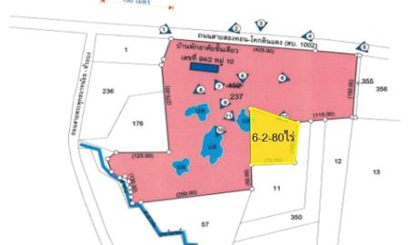 ขายที่ดิน - ขายที่ดิน อ.แก่งคอย สระบุรี 6-2-80ไร่ หน้ากว้าง 425ม. สายสองคอน-โคกดินแดง