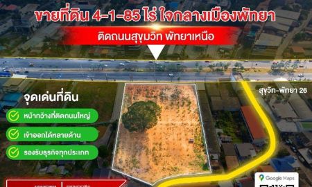 ขายที่ดิน - ขายที่ดินพัทยาเหนือ ติดถนนสุขุมวิท บางละมุง ชลบุรี Prime Area