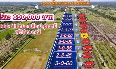 ขายที่ดิน - ที่ดินทำเลดีเชิงเกษตร คลอง 11 อ.หนองเสือ จ.ปทุมธานี