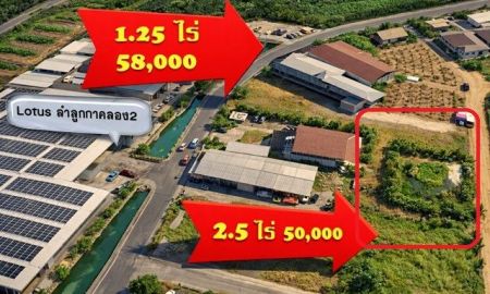 ให้เช่าที่ดิน - สนามบินดอนเมือง ให้เช่าที่ดินติดถนนใหญ่ ลำลูกกา คลอง 2 ใกล้ BTSคูคต หน้ากว้าง 45 เมตร| 2 ไร่ 2 งาน 35ตร.ว. ติดโลตัส ลำลูกกา คลอง2 250ม.