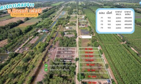 ขายที่ดิน - ที่ดิน ซ.มิตรแท้ คลอง 11เนื้อที่เริ่มต้นแปลงละ 102 ตารางวา