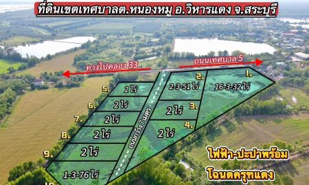 ขายที่ดิน - ขายที่ดินทำเลทองเพื่อการลงทุน ตำบลหนองหมู อำเภอวิหารแดง จังหวัดสระบุรี