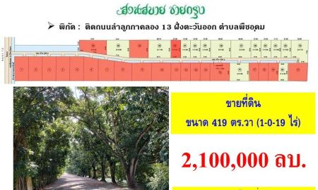 ขายที่ดิน - ขายที่ดินคุณภาพพิกัดถนนลำลูกกาคลอง 13 เขต พืชอุดม