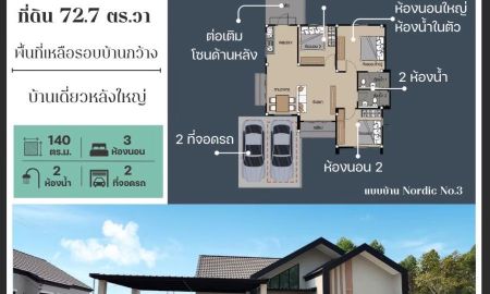 ขายบ้าน - บ้านเดี่ยวชั้นเดียวพร้อมเฟอร์นิเจอร์ทั้งหลัง