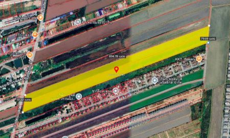 ขายที่ดิน - ขายที่ดินลำลูกกาคลอง 7 ขนาด 40 ไร่ ติดถนน ผังที่ดินสีเหลือง พร้อมโฉนด ปทุมธานี