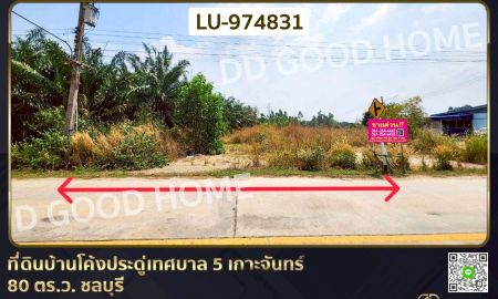 ขายที่ดิน - ที่ดินบ้านโค้งประดู่เทศบาล 5 เกาะจันทร์ 80 ตร.ว. ชลบุรี ใกล้ที่ว่าการอำเภอเกาะจันทร์