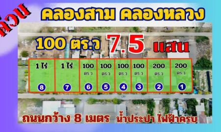 ขายที่ดิน - ขายที่ดินราคาถูก คลอง3 คลองหลวง ปทุมธานี ติดถนนคอนกรีต น้ำไฟฟ้ามีครบ