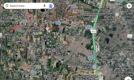 ขายที่ดิน - ขายที่ดินติดถนนเลียบคลองโต๊ะใหม่ ห่างถนนวัดลาดปลาดุก 450 เมตร นนทบุรี