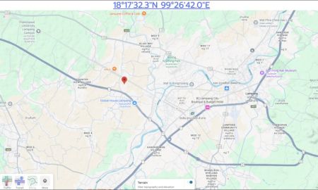 ขายที่ดิน - ทำเลที่ตั้ง: ตำบลปงแสนทอง อำเภอเมืองลำปาง จังหวัดลำปาง