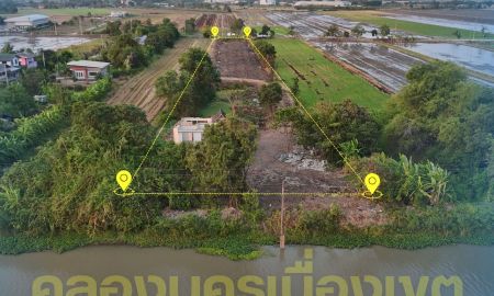 ขายที่ดิน - ขาย ที่ดินริมน้ำ สำหรับขาย คลองนครเนื่องเขต บางน้ำเปรี้ยว 4-2-24 ไร่ วิวคลองเปิดโล่ง
