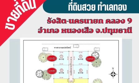 ขายที่ดิน - ด่วนๆที่ดินเงินผ่อนมาแล้ว คลองเก้า อ.หนองเสือ จ.ปทุมธานี ผ่อนเพียงเดือนละ 8,000ท/เดือน