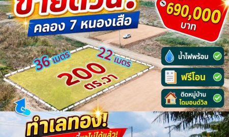 ขายที่ดิน - ขายที่ดินราคาถูก ติดหมู่บ้านไดมอนวิล์ ตำบล บึงชำอ้อ อำเภอ หนองเสือ ปทุมธานี